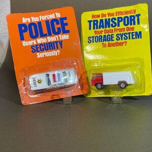 1995 Computer Associates Diecast Model Cars (2) - Police & Truck (1375)